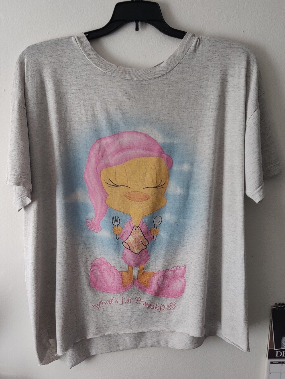 Vintage Y2k Tweety Bird What's For Bweakfast Slogan Graphic T Shirt Pajama Shirt